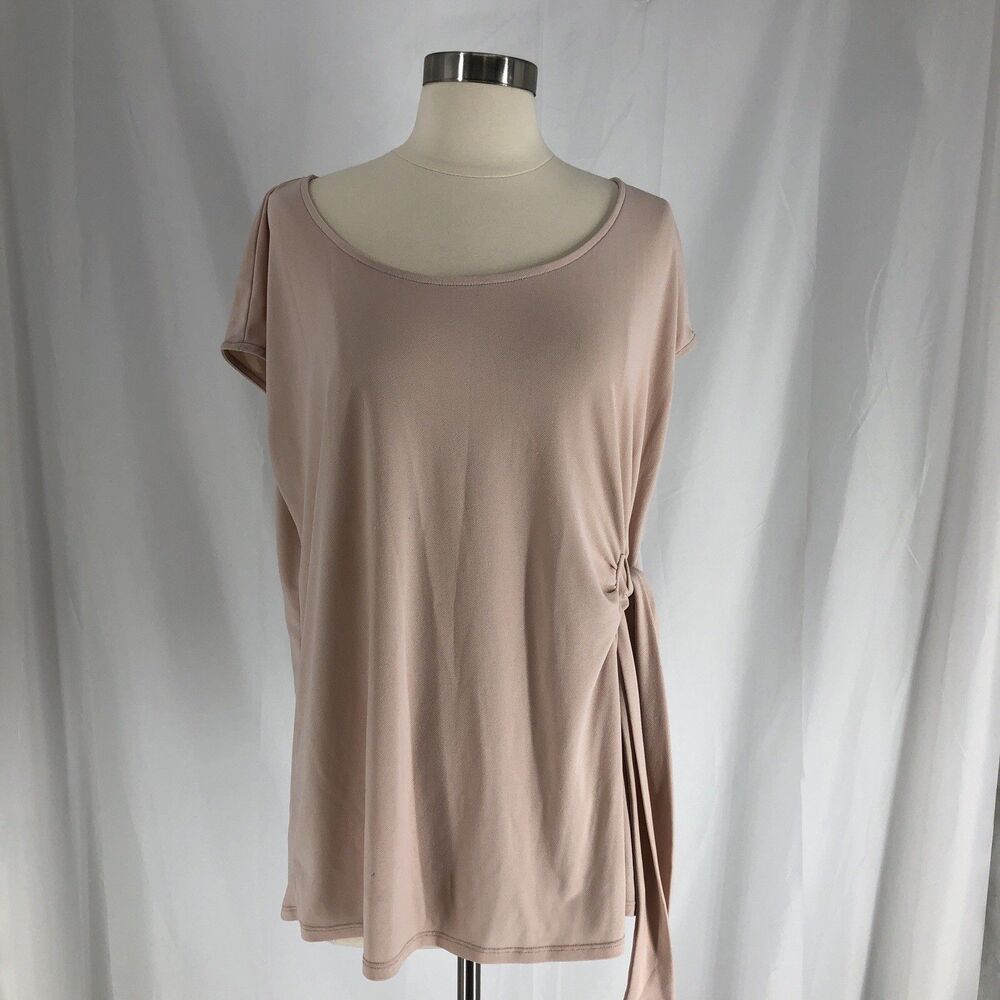 Halogen Womens Cap Sleeve Side Tie Blouse Scoop Neck XL